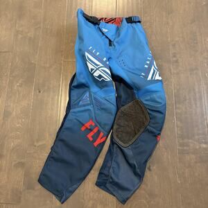 Fly Racing Kinetic Motocross Pants Youth 26 Blue Red Off-Road MX Dirt Bike ATV